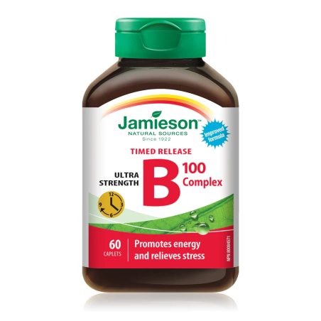 Jamieson B-Complex 100 mg Timed Release 60 Caplets | Unbeatable Prices, Daily Deals | VITASHOP
