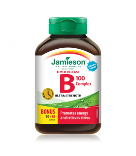 Jamieson 자미에슨 B-복합체 100 mg 시간 방출 90+30 자유 당의정 | 매일 업데이트되는 특가 상품 | VITASHOP