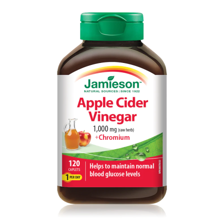 Apple Cider Vinegar with Chromium 120 Caplets | Safest & Easiest Shopping Vitamins Online | VITASHOP