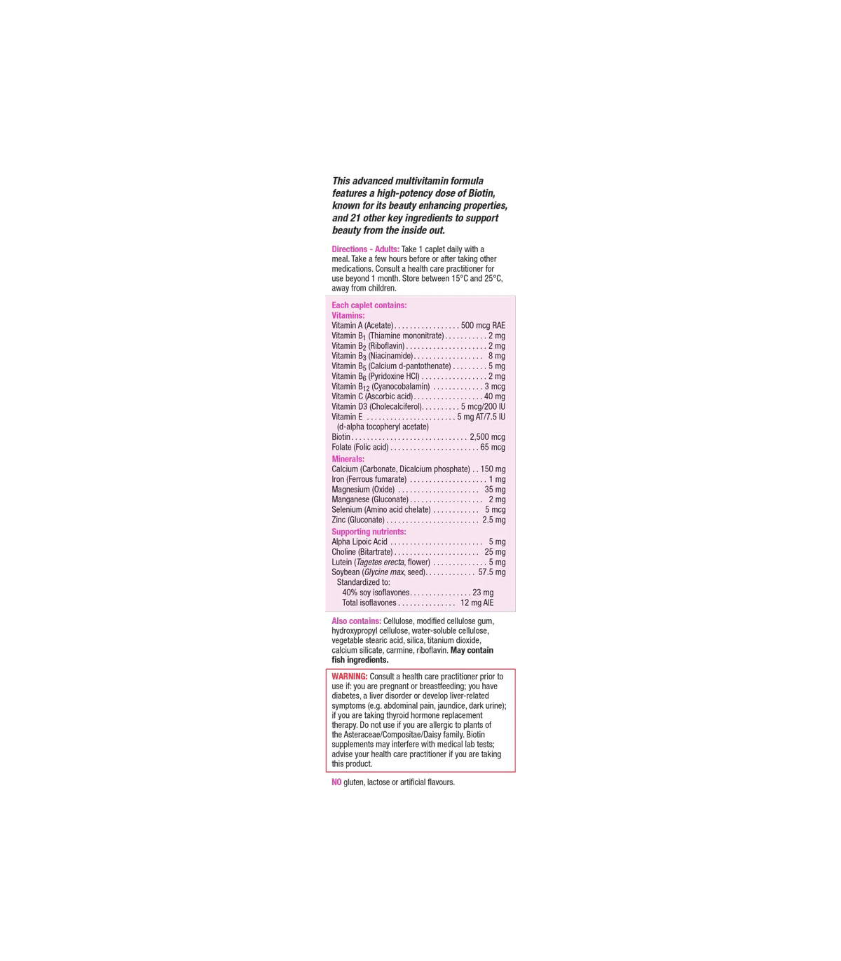 Advanced Hair, Skin, Nails 45 Caplets | Safest & Easiest Shopping Vitamins Online | VITASHOP
