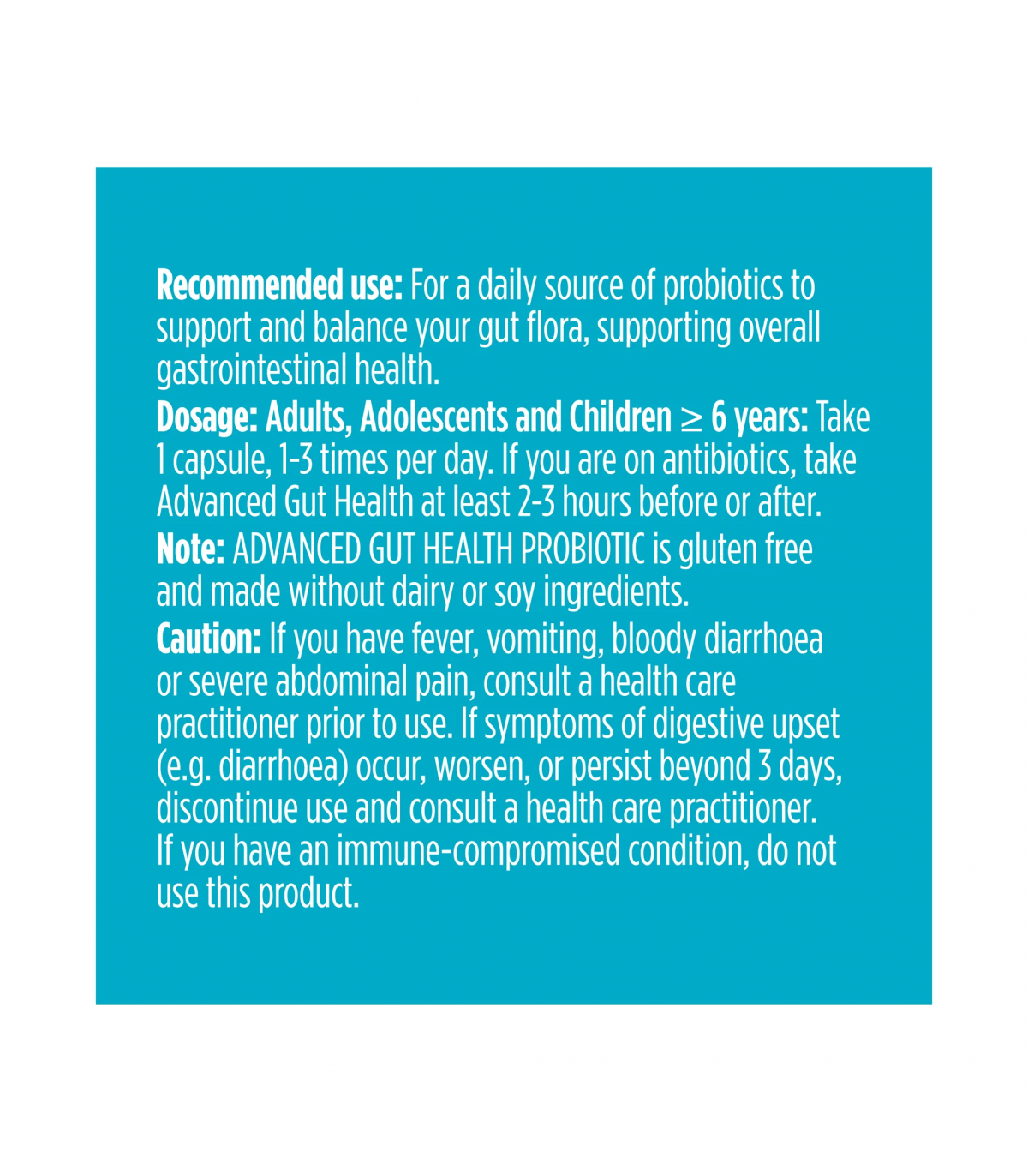 Advanced Gut Health Probiotic 15 Billion 60 Capsules | Safest & Easiest Shopping Vitamins Online | VITASHOP