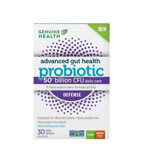 Genuine Health Advanced Gut Health Probiotic 50 Billion Defense 30 Capsules | Unbeatable Prices, Daily Deals | VITASHOP