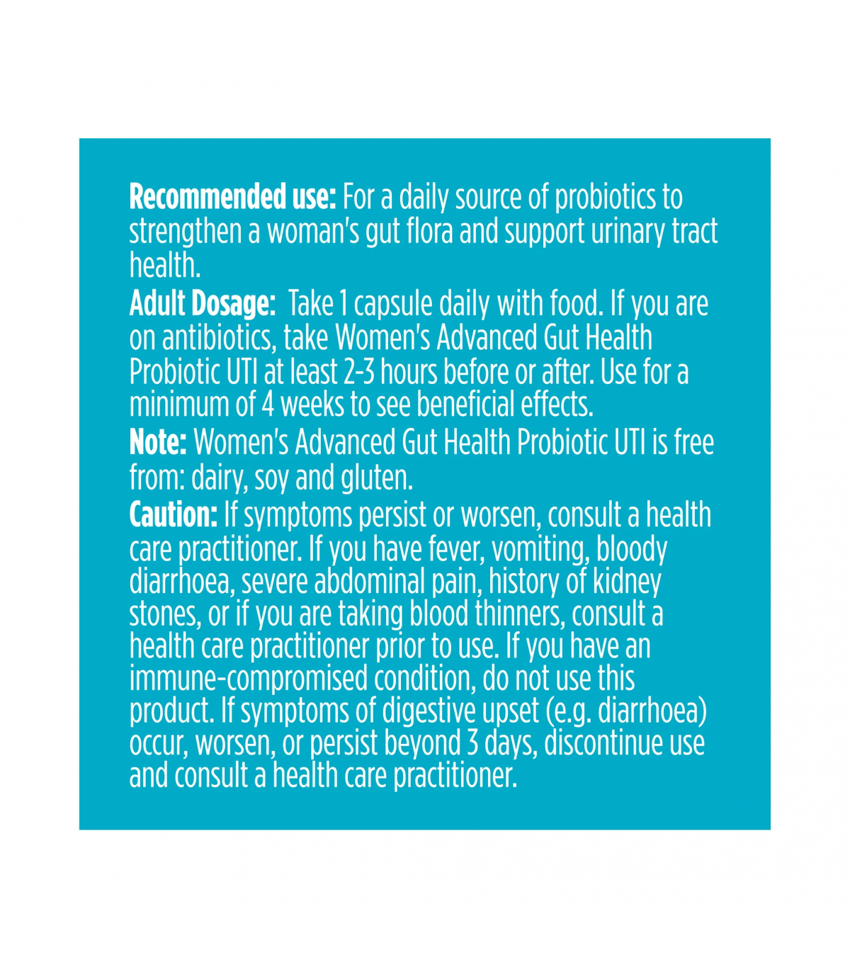 Advanced Gut Health Probiotic Uti 30 Capsules | Safest & Easiest Shopping Vitamins Online | VITASHOP