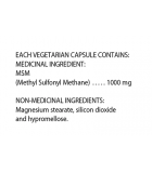 MSM Methylsulfonylmethane 1000 mg  180 Capsules | Safest & Easiest Shopping Vitamins Online | VITASHOP