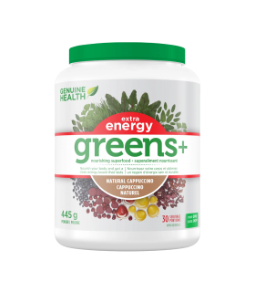 Genuine Health 제뉴인 헬스 Greens+ 엑스트라 에너지 카푸치노 445g | 매일 업데이트되는 특가 상품 | VITASHOP