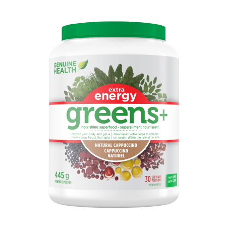 Genuine Health 제뉴인 헬스 Greens+ 엑스트라 에너지 카푸치노 445g | 매일 업데이트되는 특가 상품 | VITASHOP