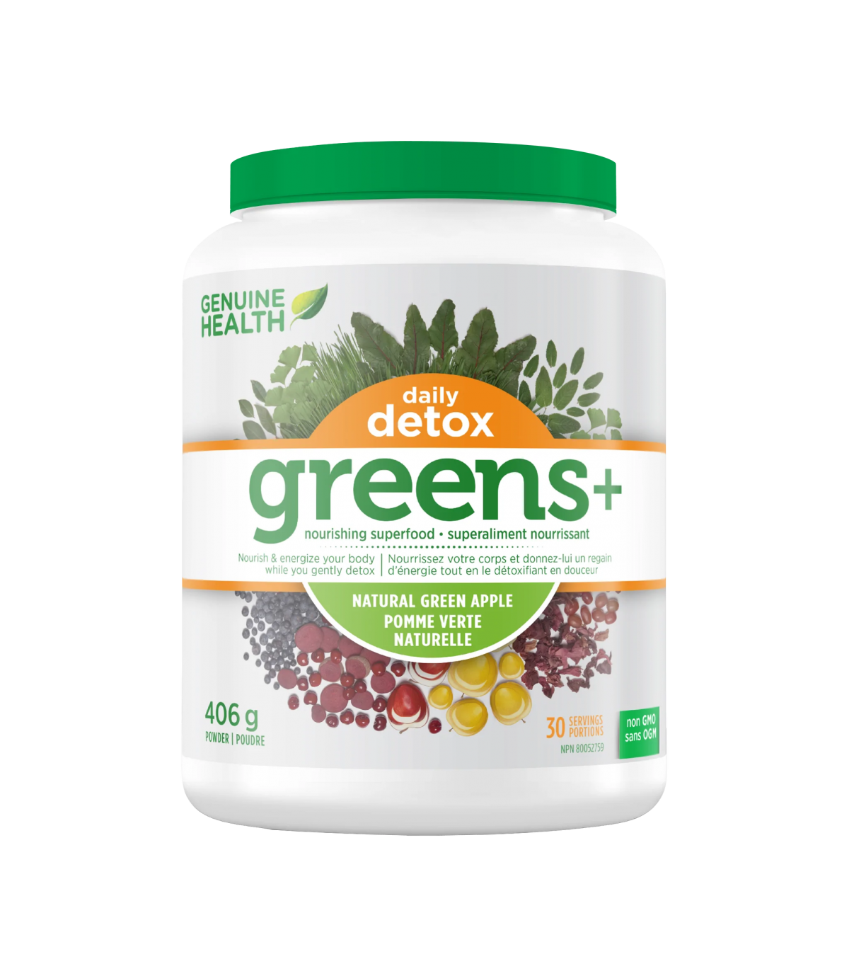 Greens+ Daily Detox Green Apple 406 g | Safest & Easiest Shopping Vitamins Online | VITASHOP