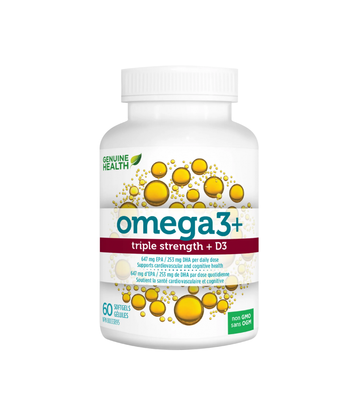 Genuine Health 제뉴인 헬스 오메가3+ 트리플 스트렝스 + D3 60캡슐 | 매일 업데이트되는 특가 상품 | VITASHOP