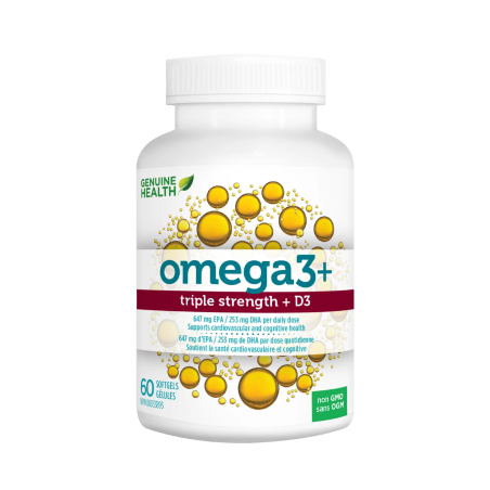 Genuine Health 제뉴인 헬스 오메가3+ 트리플 스트렝스 + D3 60캡슐 | 매일 업데이트되는 특가 상품 | VITASHOP