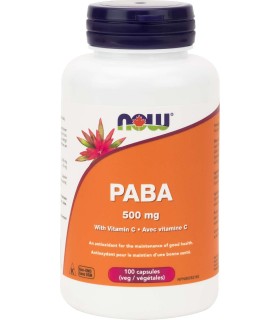 PABA 500 mg avec vitamine C, 100 gélules végétales | Safest & Easiest Shopping Vitamins Online | VITASHOP