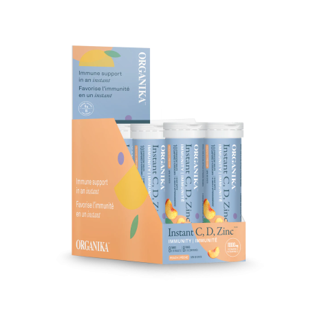 Instant C, D, Zinc Immunity- Peach 8 Tubes 10 Tablets | Safest & Easiest Shopping Vitamins Online | VITASHOP