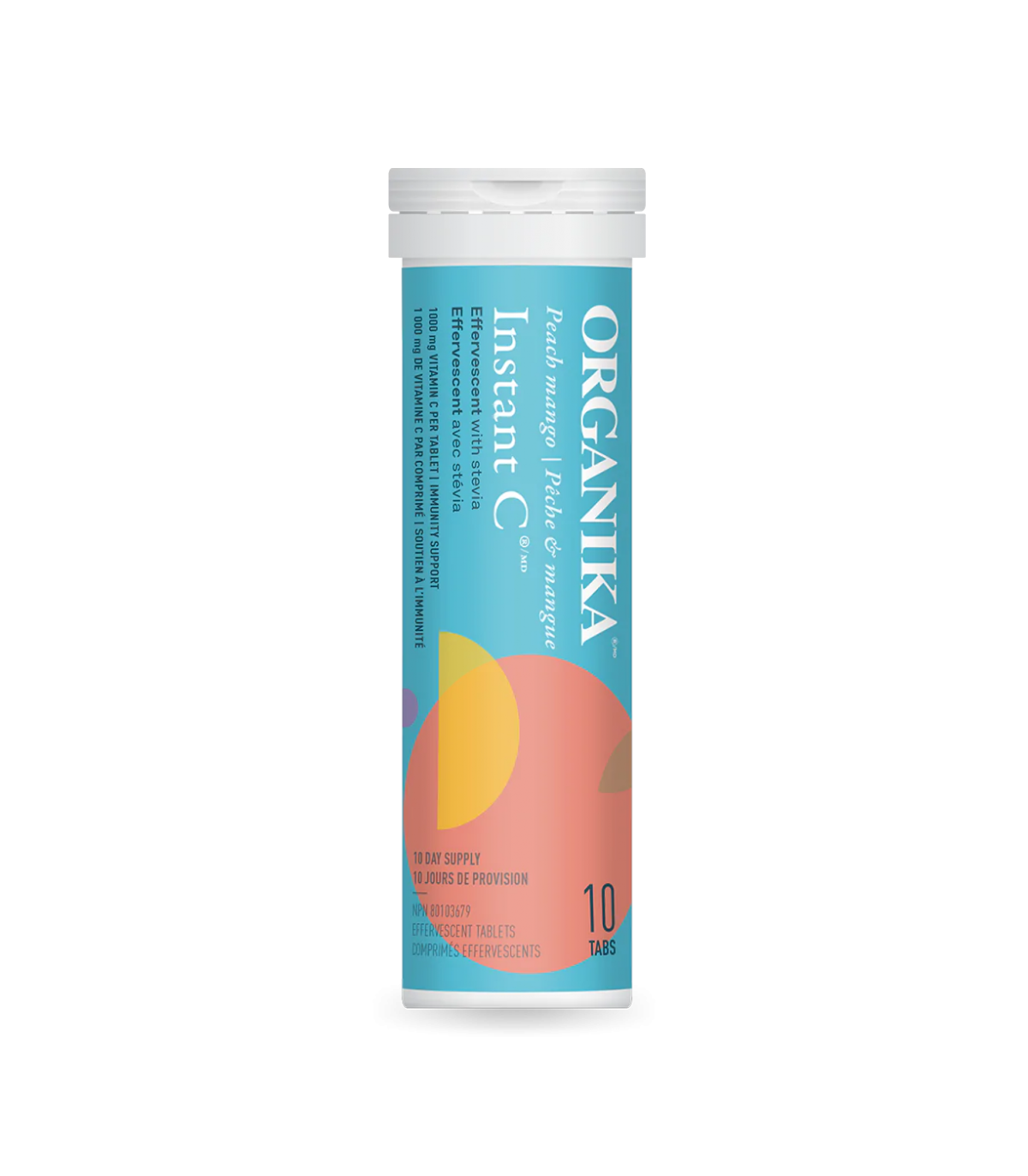 Organika Instant C Peach Mango w/Stev 8 Tubes 10 Tablets | Unbeatable Prices, Daily Deals | VITASHOP