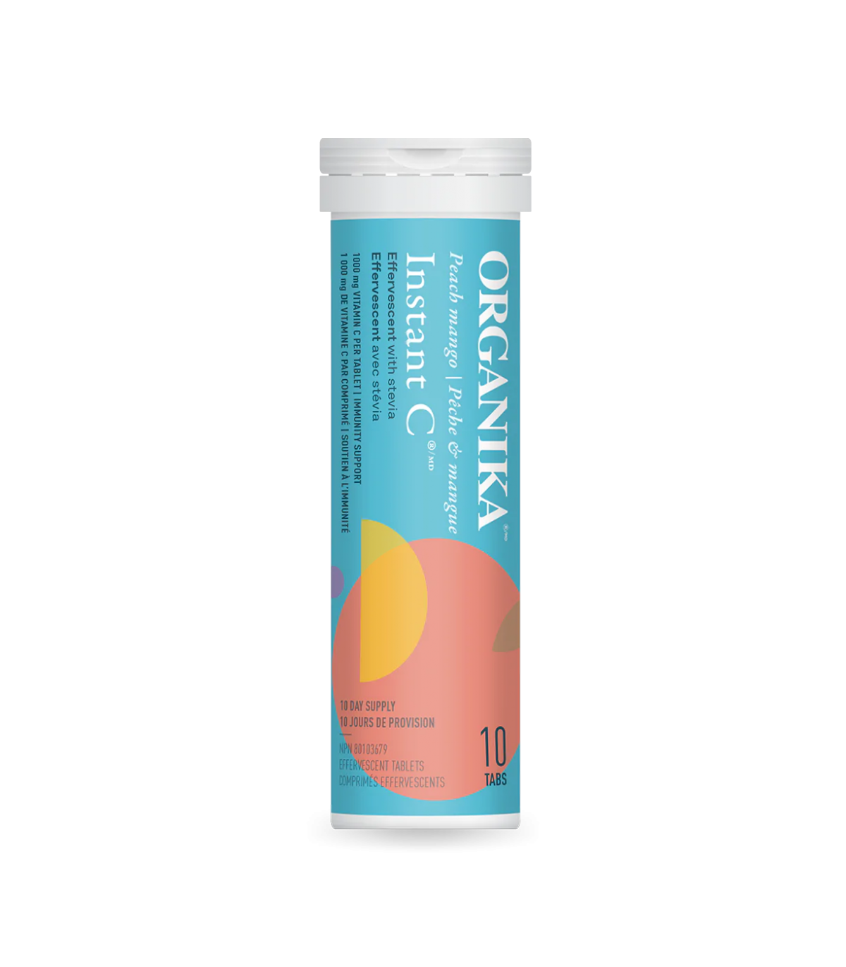 Organika Instant C Peach Mango w/Stev 8 Tubes 10 Tablets | Unbeatable Prices, Daily Deals | VITASHOP