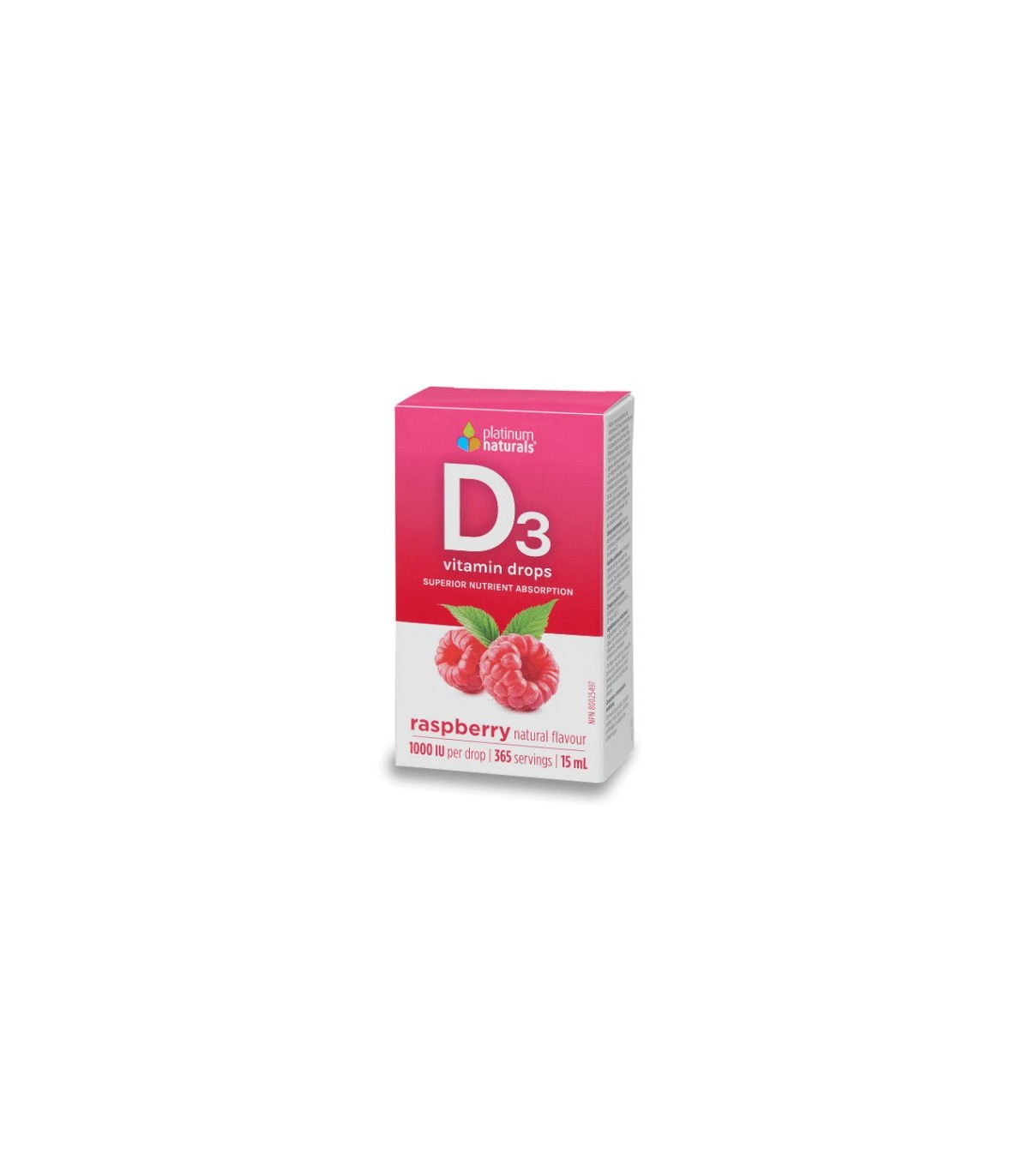Platinum Naturals Vitamin D3 Drops 1000 IU, Raspberry 15 ml | Unbeatable Prices, Daily Deals | VITASHOP