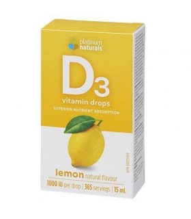 Platinum Naturals Vitamin D3 Drops 1000 IU, Lemon 15 ml | Unbeatable Prices, Daily Deals | VITASHOP