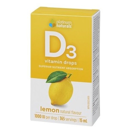 Platinum Naturals Vitamin D3 Drops 1000 IU, Lemon 15 ml | Unbeatable Prices, Daily Deals | VITASHOP