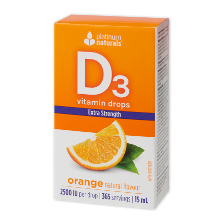 Vitamin D3 Drops 2500 IU Extra Strength, Orange  15 ml | Safest & Easiest Shopping Vitamins Online | VITASHOP