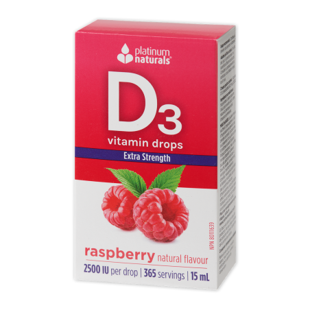 Platinum Naturals Vitamin D3 Drops 2500 IU Extra Strength, Raspberry 15 ml | 每天不同折扣, 全网最低价格 | 种类齐全的保健品店铺 VITASHOP, 只有你想不到, 没有你买不