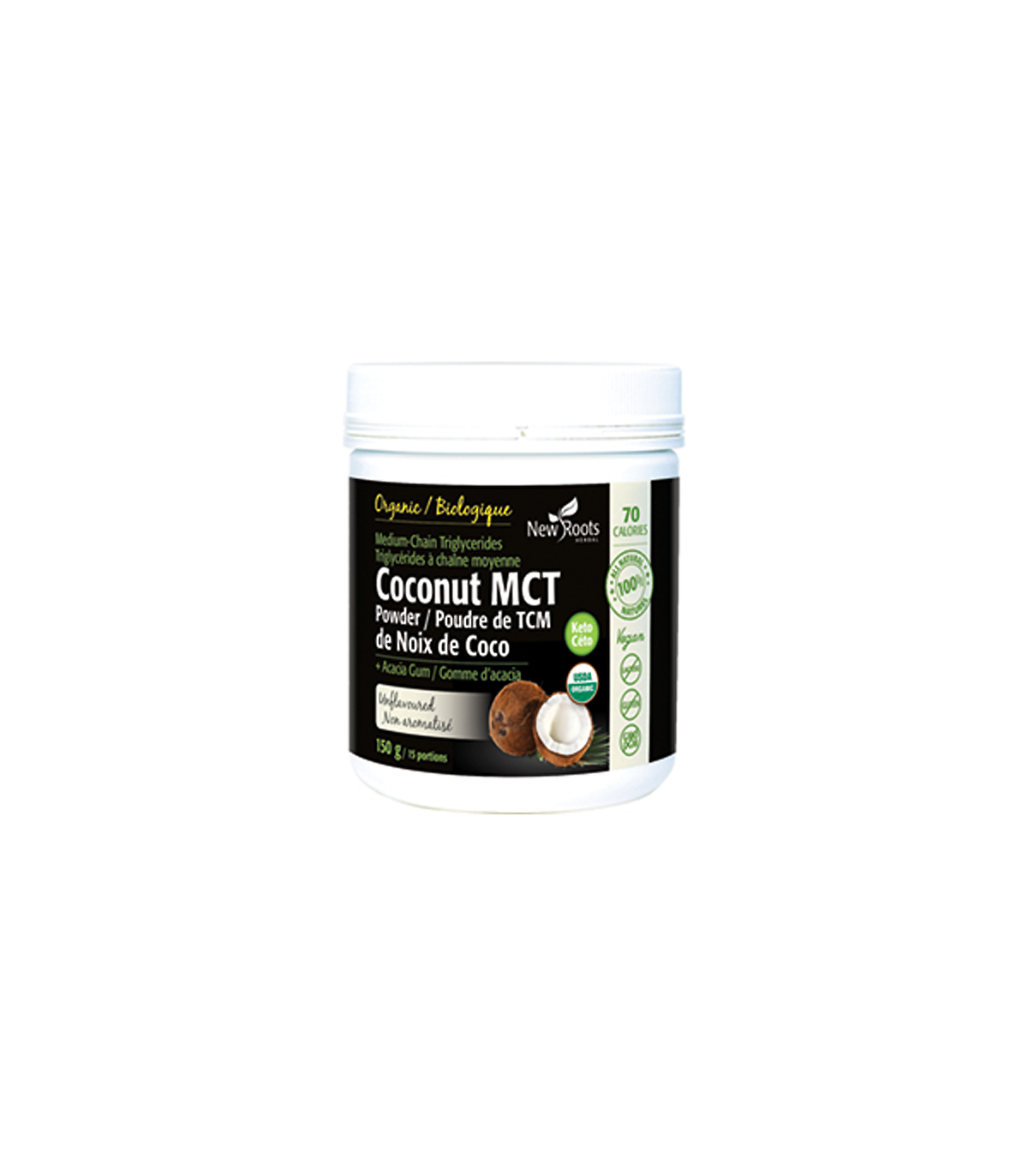 New Roots 뉴 루츠 코코넛 MCT 파우더 + 아카시아 검 150g | 매일 업데이트되는 특가 상품 | VITASHOP
