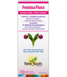New Roots Femina Flora Vaginal Flora 4 strains 10 Billion Probiotics 10 vaginal ovules | Unbeatable Prices, Daily Deals | VITASH