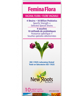Femina Flora Vaginal Flora 4 strains 10 Billion Probiotics 10 vaginal ovules | Safest & Easiest Shopping Vitamins Online | VITAS