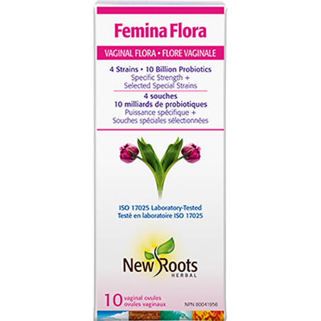 New Roots Femina Flora Vaginal Flora 4 strains 10 Billion Probiotics 10 vaginal ovules | 每天不同折扣, 全网最低价格 | 种类齐全的保健品店铺 VITASHOP, 只