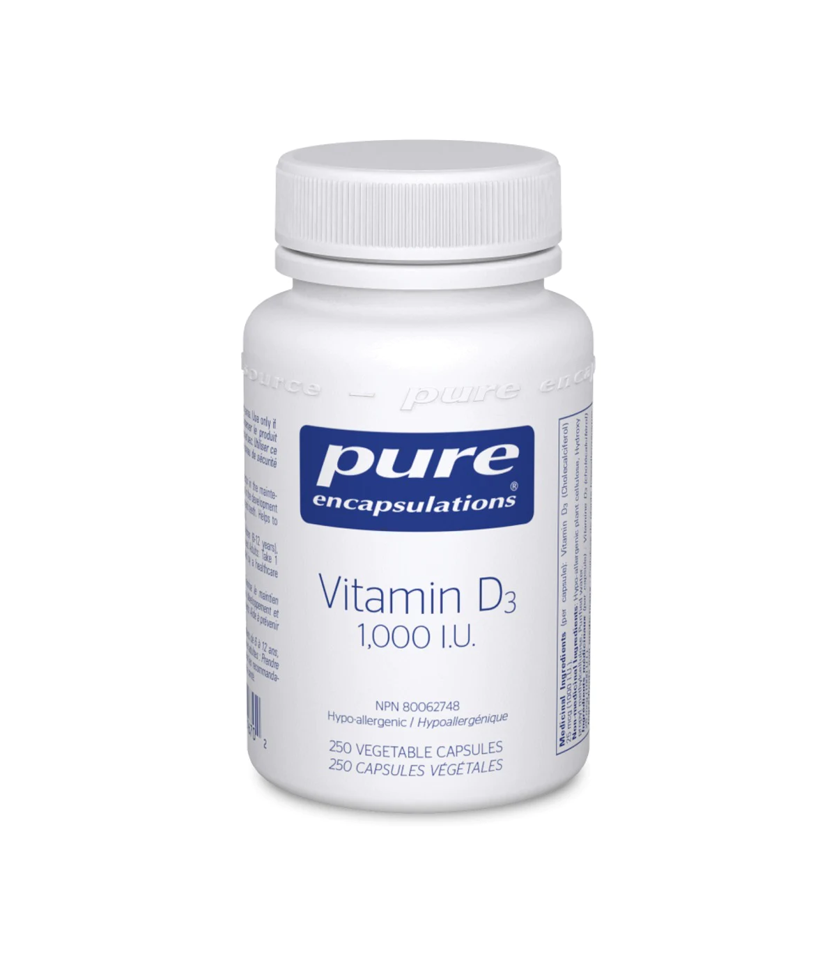 Pure Encapsulations Vitamin D3 1000 IU 250 Capsules | 每天不同折扣, 全网最低价格 | 种类齐全的保健品店铺 VITASHOP, 只有你想不到, 没有你买不到 !