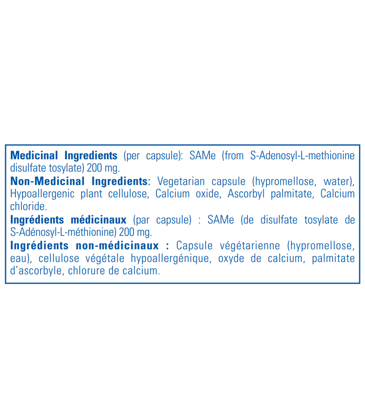 SAMe (S-Adenosylmethionine) 60 Capsules | Safest & Easiest Shopping Vitamins Online | VITASHOP