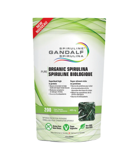 Gandalf Spirulina 간달프 스피루리나 간달프 유기농 스피루리나 400 mg 200 식물성 캡슐 | 매일 업데이트되는 특가 상품 | VITASHOP