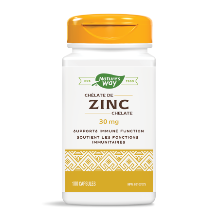 Nature's Way Zinc Chelate zinc bisglycinate 30 mg 100 Capsules | Unbeatable Prices, Daily Deals | VITASHOP