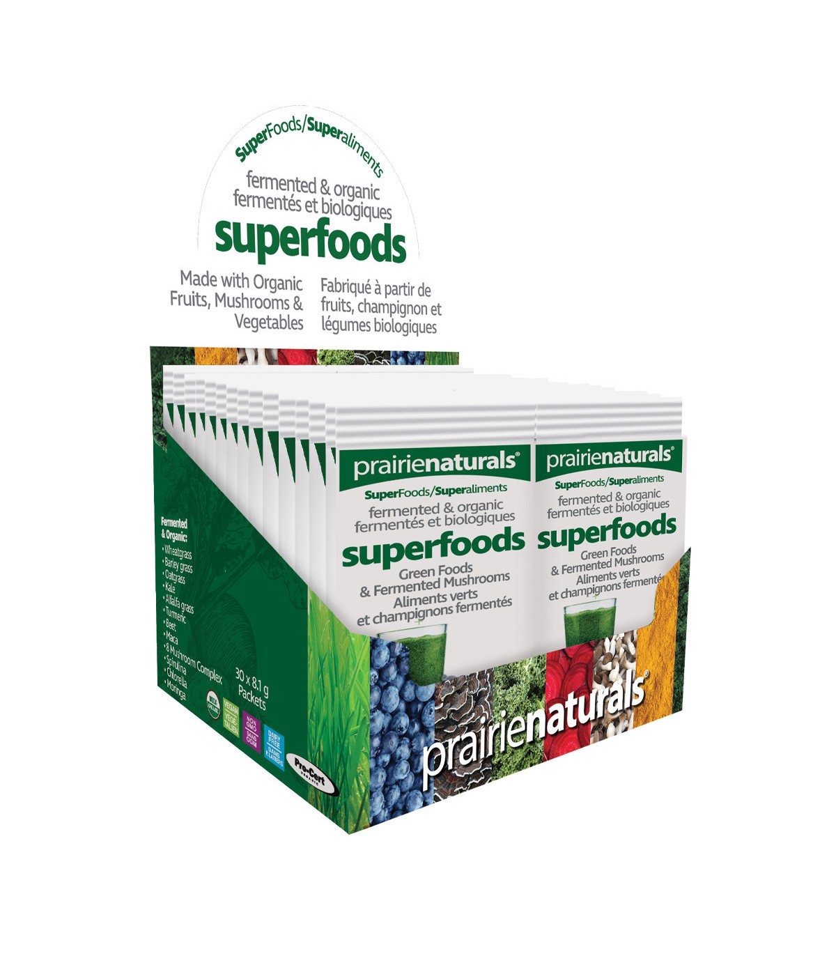 Prairie Naturals Fermented Organic SuperFoods Green Foods Fermented Mushroom Complex 8.1 g x 30 Packets | Unbeatable Prices, Dai