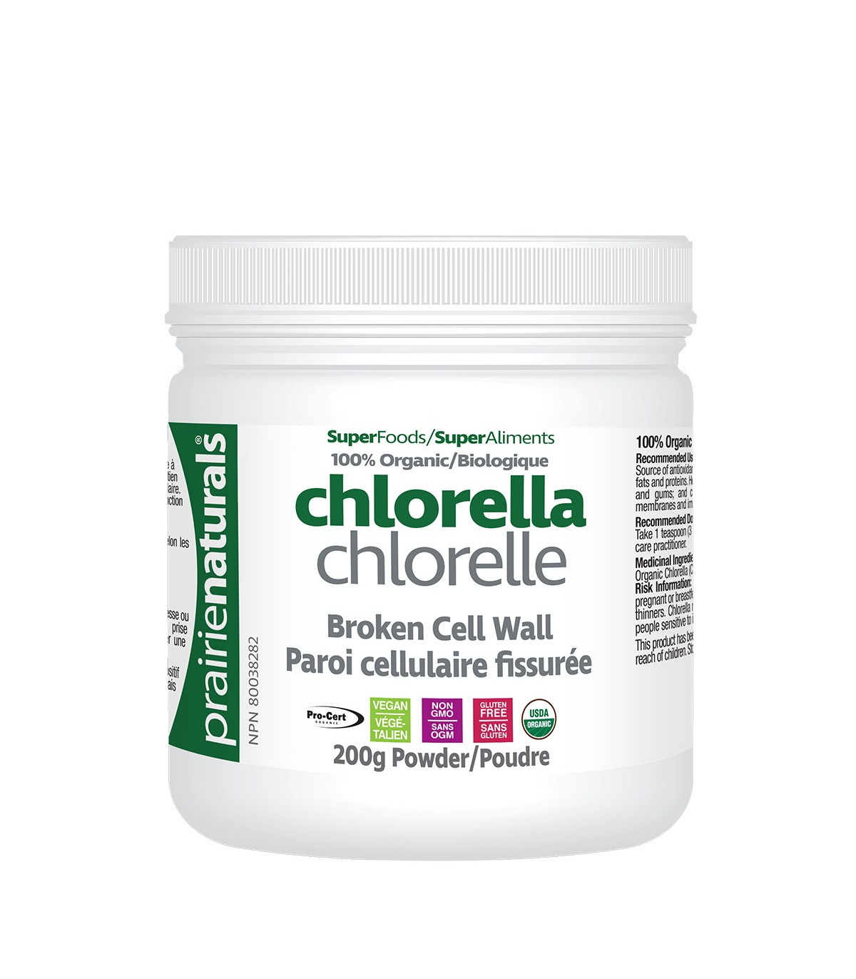 Prairie Naturals Organic Chlorella Broken Cell Wall 200 g | Unbeatable Prices, Daily Deals | VITASHOP