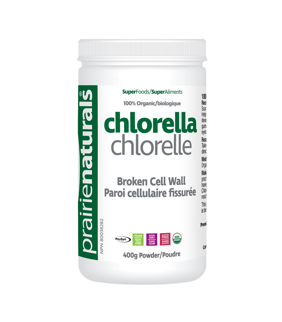 Organic Chlorella Broken Cell Wall 400 g | Safest & Easiest Shopping Vitamins Online | VITASHOP