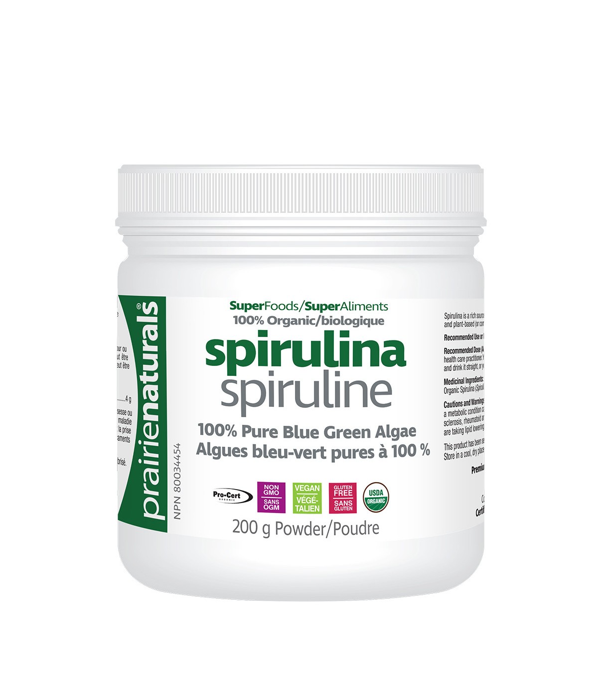 Organic Spirulina Blue Green Algae 200 g | Safest & Easiest Shopping Vitamins Online | VITASHOP