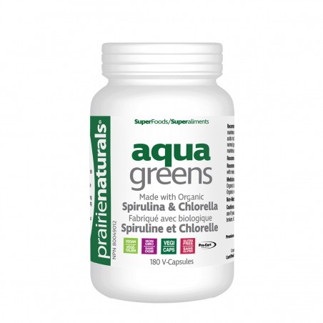 Organic Aqua Greens Organic Spirulina & Chlorella Blend 180 Vegi Capsules | Safest & Easiest Shopping Vitamins Online | VITASHOP