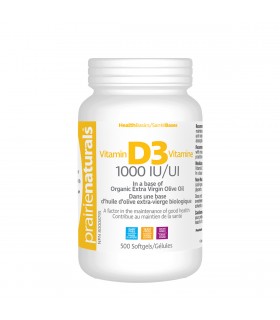 Prairie Naturals Vitamin D3 Cholecalciferol 1,000 IU in Organic Extra-Virgin Olive Oil 500 Softgels | 每天不同折扣, 全网最低价格 | 种类齐全的保健品店