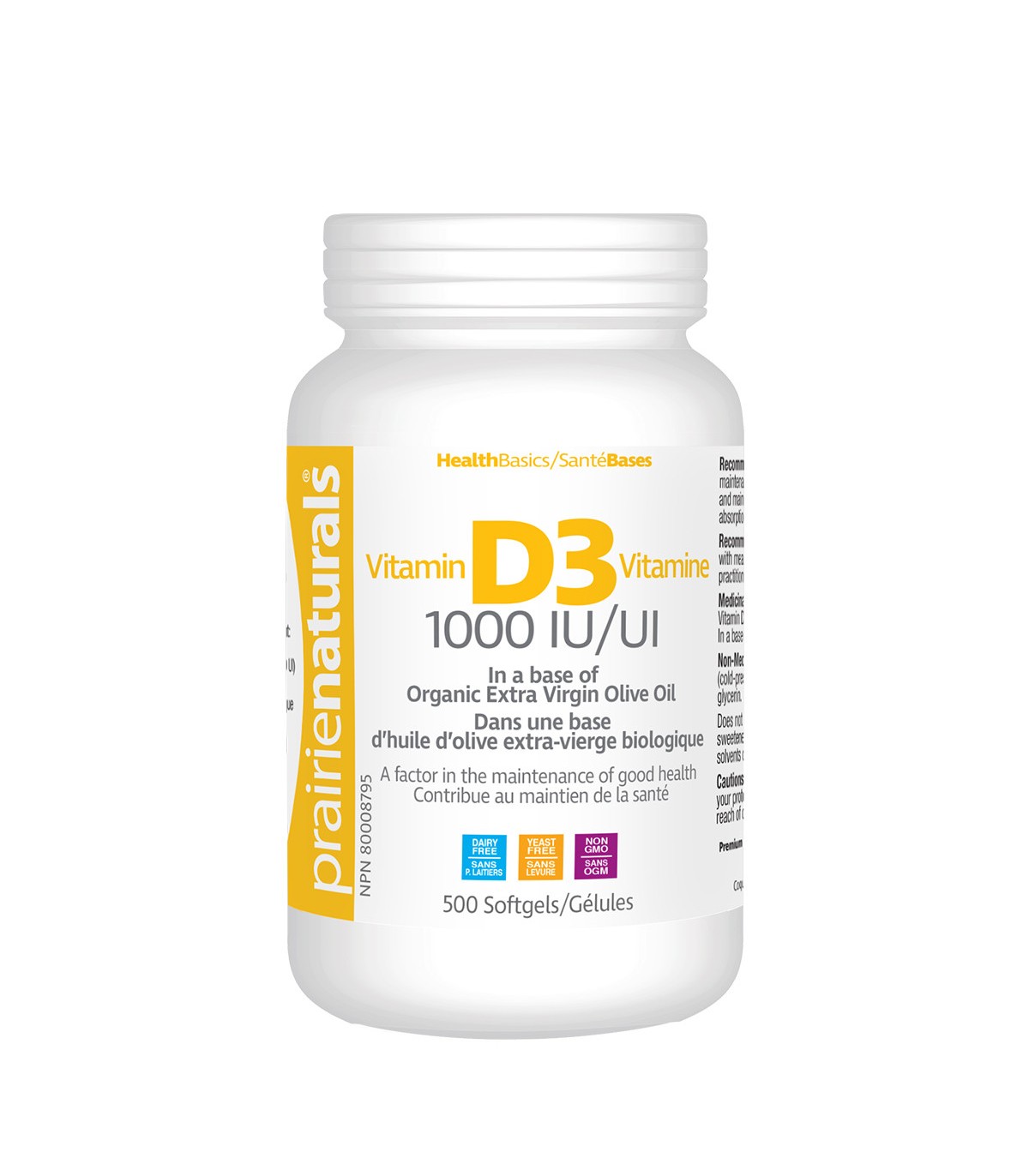 Vitamin D3 Cholecalciferol 1,000 IU in Organic Extra-Virgin Olive Oil 500 Softgels | Safest & Easiest Shopping Vitamins Online |