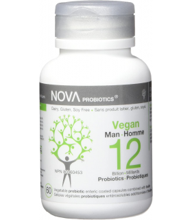 NOVA PROBIOTICS VEGAN Man 12 Billion 60 Vegi Capsules | Unbeatable Prices, Daily Deals | VITASHOP