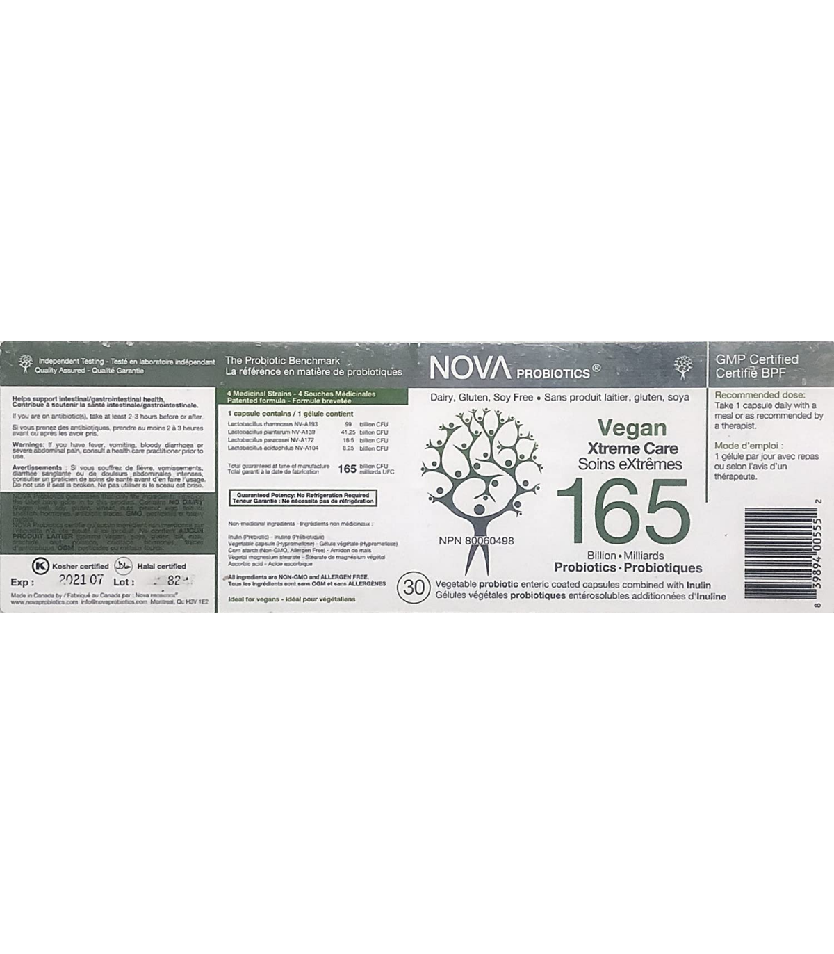 NOVA PROBIOTICS VEGAN Xtreme Care 165 Billion 30 Vegi Capsules | 每天不同折扣, 全网最低价格 | 种类齐全的保健品店铺 VITASHOP, 只有你想不到, 没有你买不到 !
