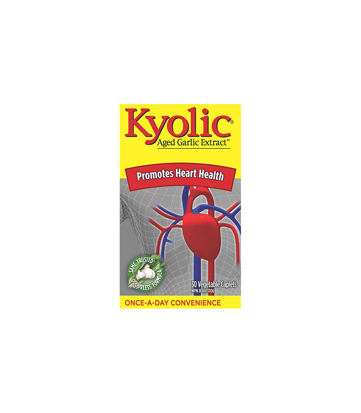Kyolic Aged Garlic Extract Once A Day 30 Vegi Caplets | Unbeatable Prices, Daily Deals | VITASHOP