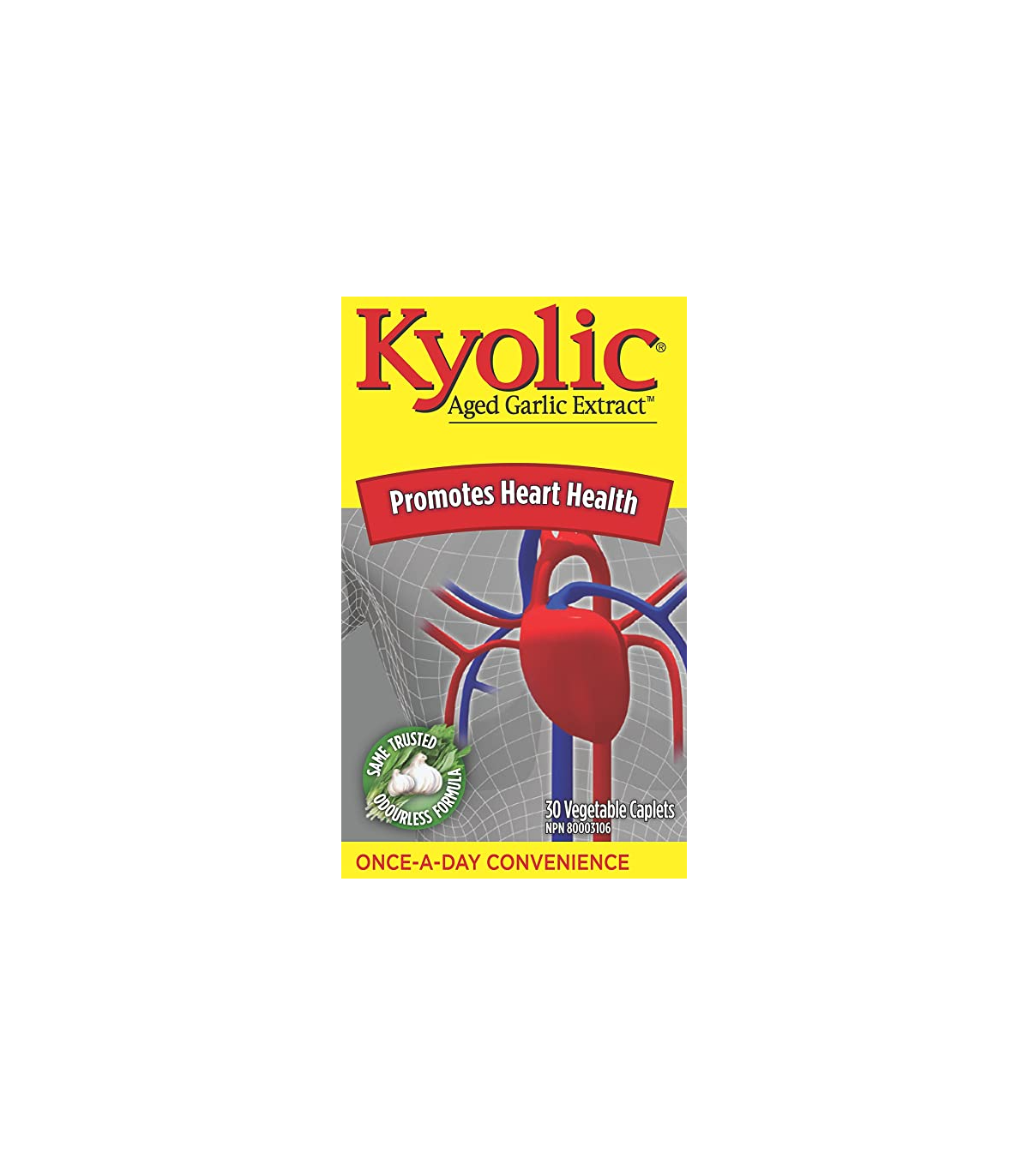 Kyolic Aged Garlic Extract Once A Day 30 Vegi Caplets | Unbeatable Prices, Daily Deals | VITASHOP