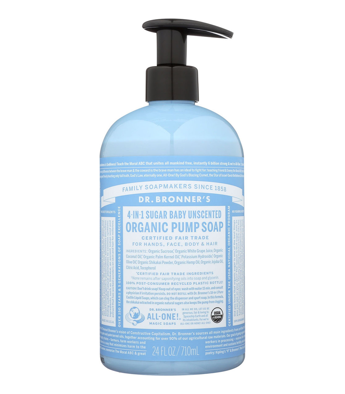 Dr. Bronner's 닥터 브로너스 베이비 무향 슈가 펌프 비누 710ml | 매일 업데이트되는 특가 상품 | VITASHOP