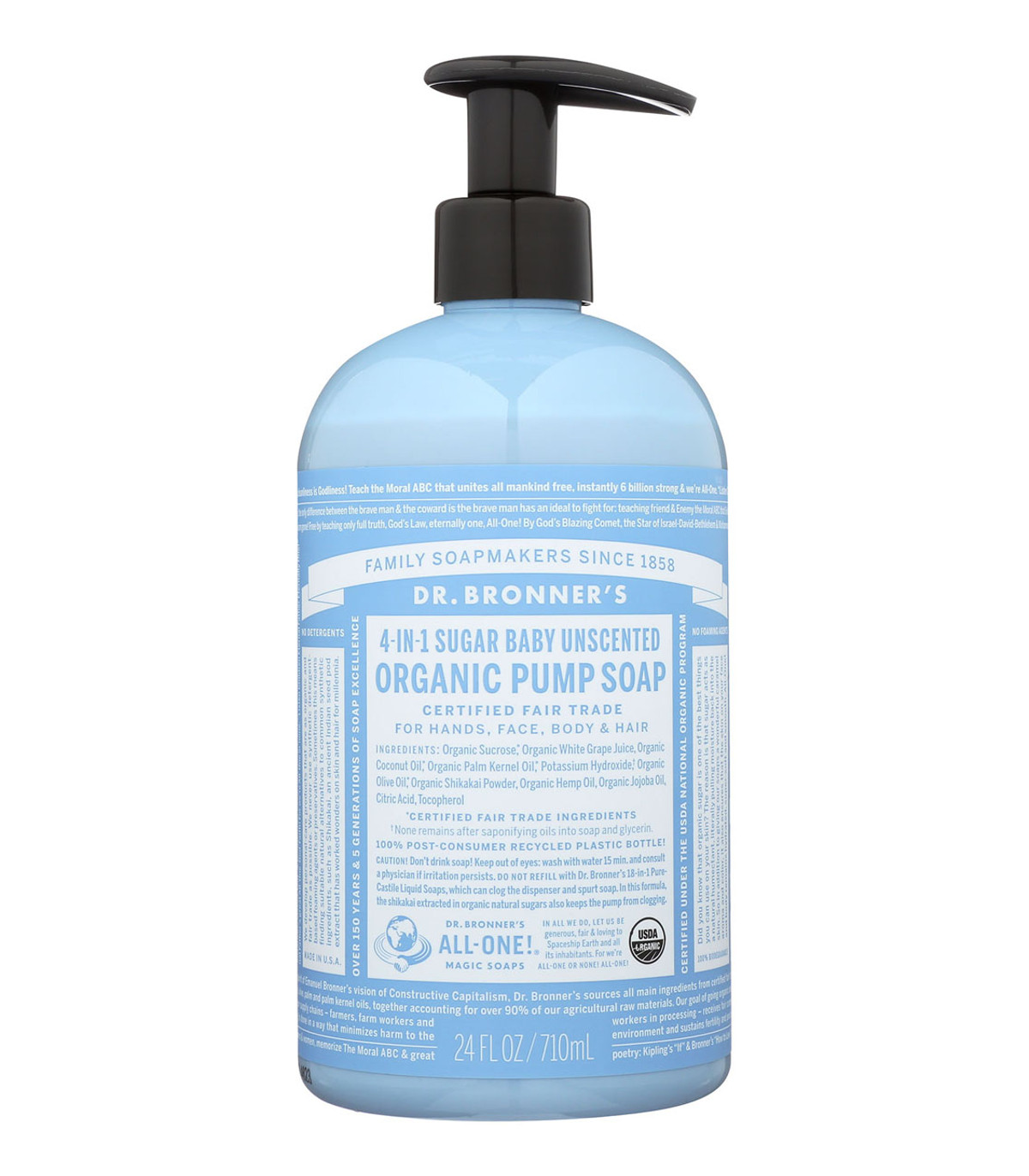 Dr. Bronner's 닥터 브로너스 베이비 무향 슈가 펌프 비누 710ml | 매일 업데이트되는 특가 상품 | VITASHOP