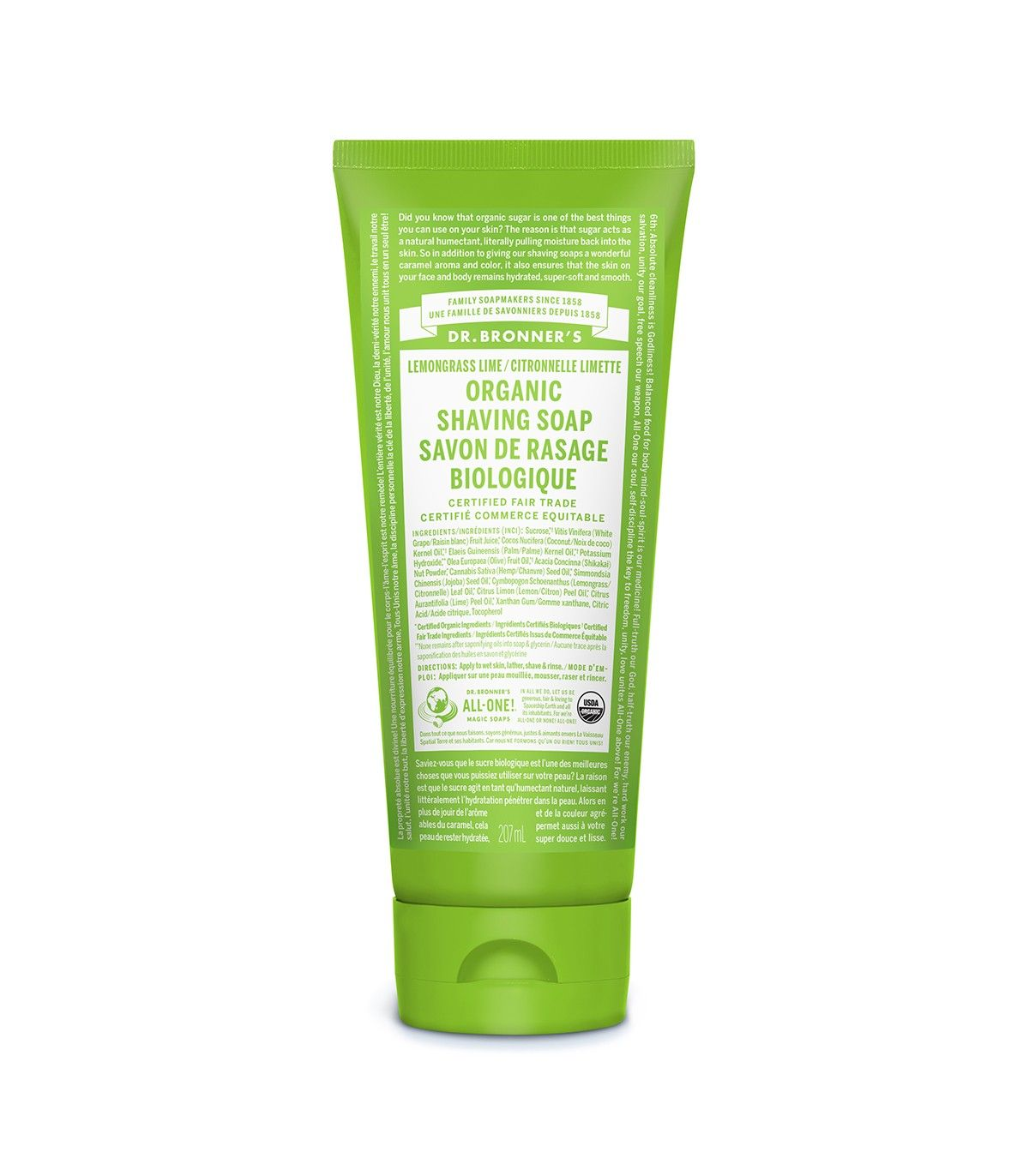 Dr. Bronner's Lemongrass Lime Shaving Gel 207 ml | Unbeatable Prices, Daily Deals | VITASHOP