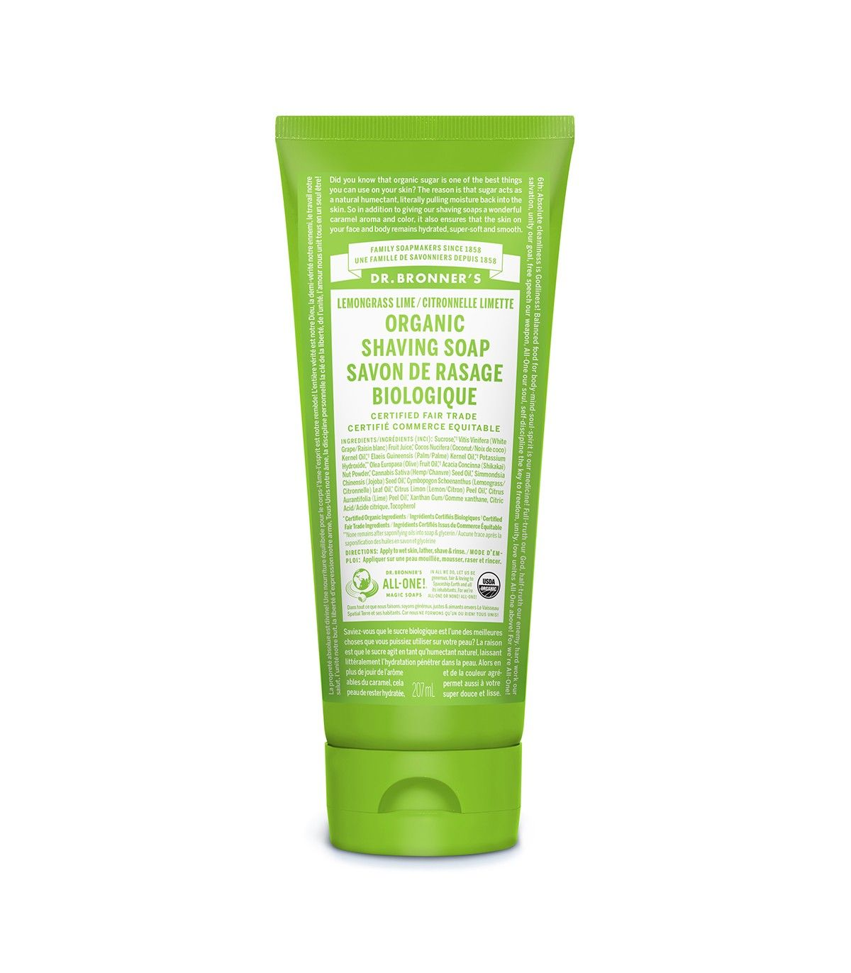 Dr. Bronner's Lemongrass Lime Shaving Gel 207 ml | Unbeatable Prices, Daily Deals | VITASHOP