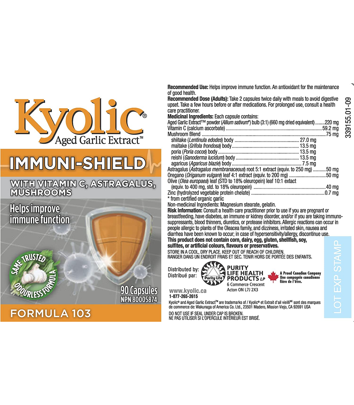 Kyolic Formula 103 Immuni-Shield 90 Capsules | Unbeatable Prices, Daily Deals | VITASHOP