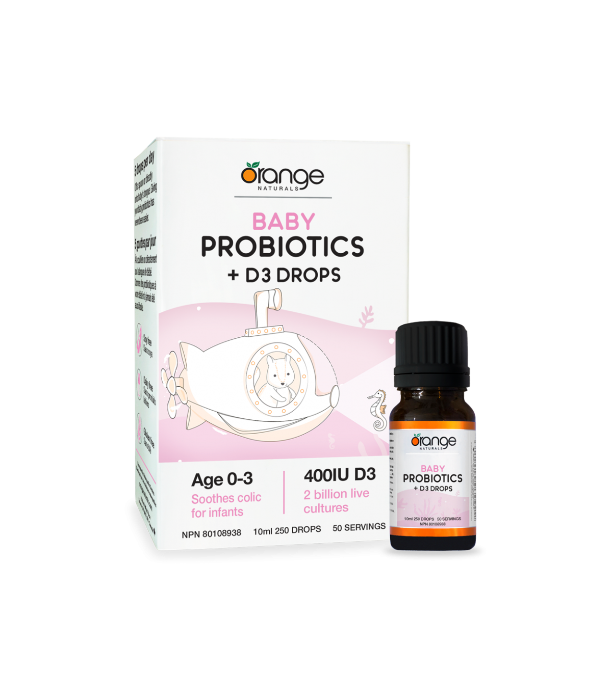 Orange Naturals Baby Probiotics + D3 Drops 50 ml | Unbeatable Prices, Daily Deals | VITASHOP