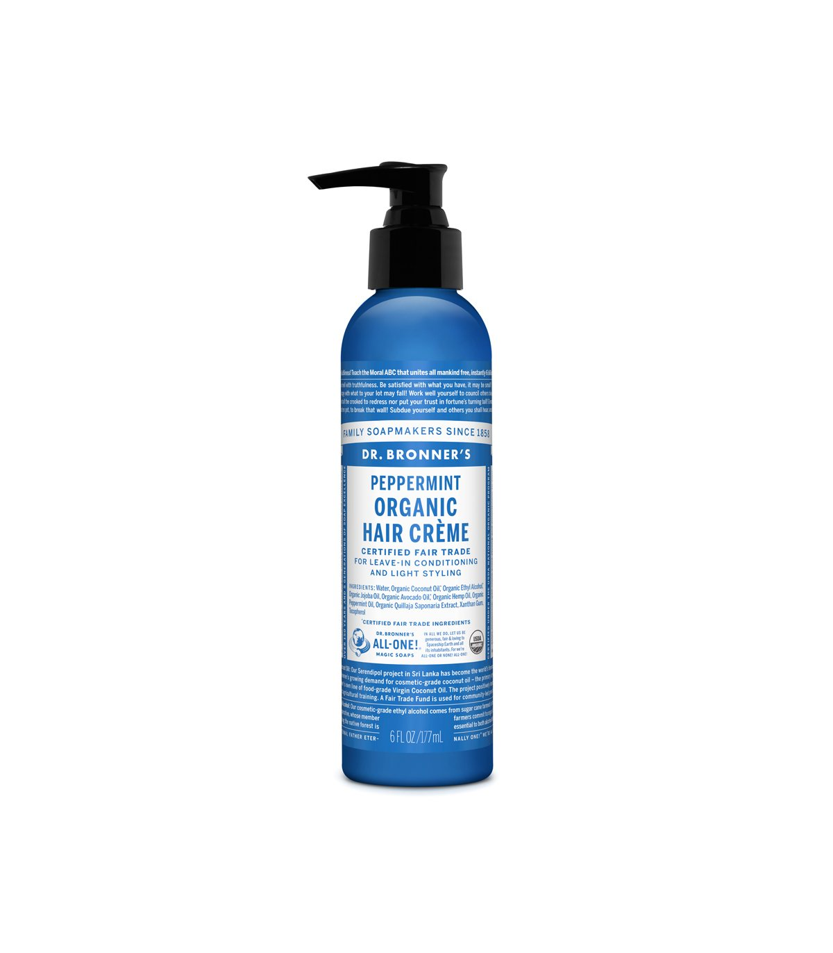 Dr. Bronner's 닥터 브로너스 페퍼민트 헤어 콘드 & 스타일 크림 177ml | 매일 업데이트되는 특가 상품 | VITASHOP