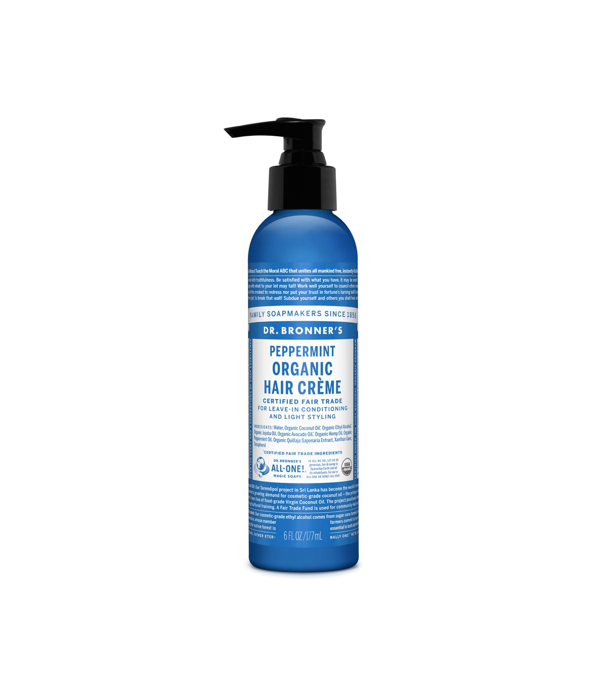 Dr. Bronner's 닥터 브로너스 페퍼민트 헤어 콘드 & 스타일 크림 177ml | 매일 업데이트되는 특가 상품 | VITASHOP