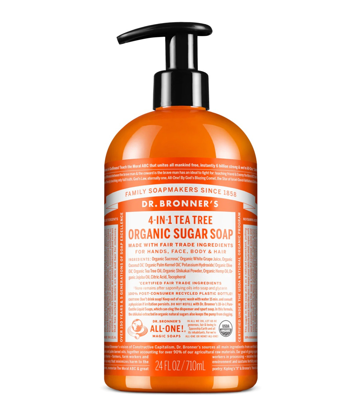 Dr. Bronner's Tea Tree Sugar Pump Soap 710 ml | Unbeatable Prices, Daily Deals | VITASHOP